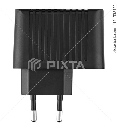 Power adapter, insulated, white background 134538151