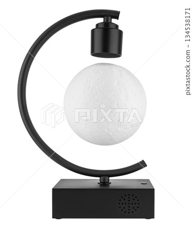 levitating ball lamp, on white background in insulation levitating ball lamp, on white background in insulation 134538171