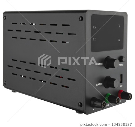 laboratory power supply, on white background in insulation laboratory power supply, on white background in insulation 134538187