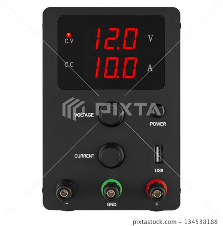 laboratory power supply, on white background in insulation 134538188