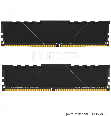 RAM for personal computer DDR4, white background in isolation 134538189
