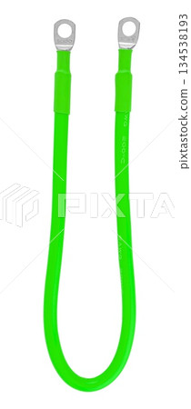 electrical cable with metal contacts insulated on white background 134538193