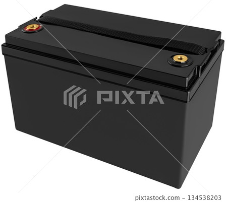 industrial battery, high capacity, on white background in insulation industrial battery, high capacity, on white background in insulation 134538203