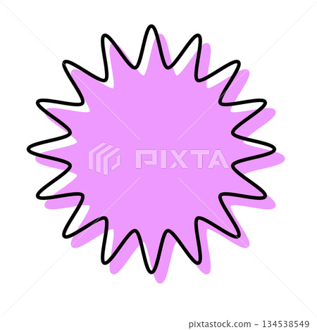 A simple speech bubble with misaligned lines and rounded, jagged shapes A simple speech bubble with misaligned lines and rounded, jagged shapes 134538549