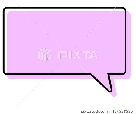 Simple speech bubble with misaligned lines - Rectangle Simple speech bubble with misaligned lines - Rectangle 134538550