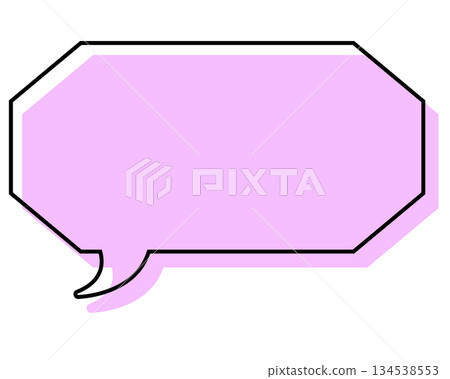 A simple, misaligned speech bubble in a long, octagonal shape A simple, misaligned speech bubble in a long, octagonal shape 134538553