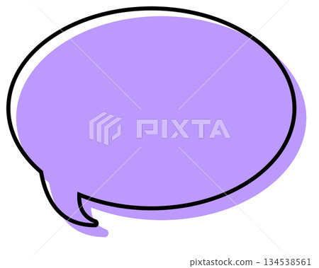 Simple speech bubble with misaligned lines - round Simple speech bubble with misaligned lines - round 134538561