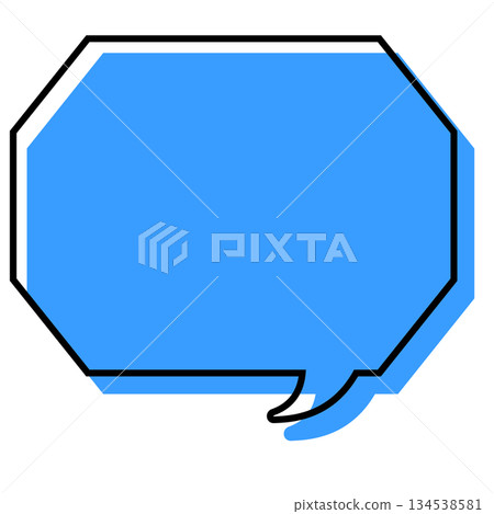 一個簡單的帶有錯位線條的對話泡泡，一個帶有角的八邊形 134538581