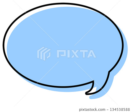 Simple speech bubble with misaligned lines - round Simple speech bubble with misaligned lines - round 134538588