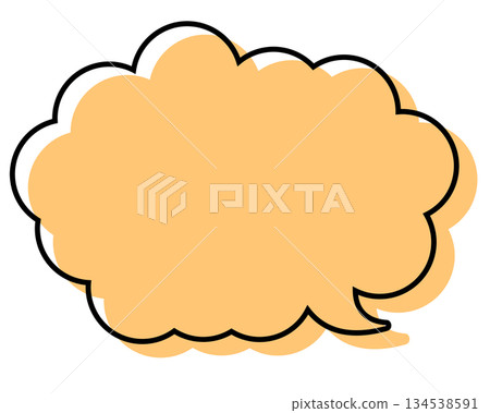 一個簡單的氣泡,線條錯位,並帶有圓形雲朵形狀 一個簡單的氣泡,線條錯位,並帶有圓形雲朵形狀 134538591