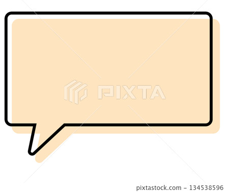 Simple speech bubble with misaligned lines - Rectangle Simple speech bubble with misaligned lines - Rectangle 134538596