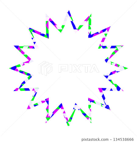 Stained glass style speech bubble, triangular pattern, jagged shape Stained glass style speech bubble, triangular pattern, jagged shape 134538666
