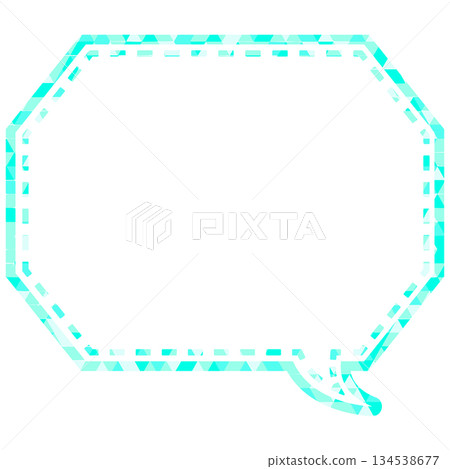 彩色玻璃風格的對話泡泡,三角形圖案,八角形,有角 彩色玻璃風格的對話泡泡,三角形圖案,八角形,有角 134538677