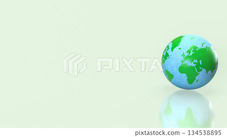 Blue and Green Earth Globe Representing Global Sustainability and Environmental Balance 3d render. Blue and Green Earth Globe Representing Global Sustainability and Environmental Balance 3d render. 134538895