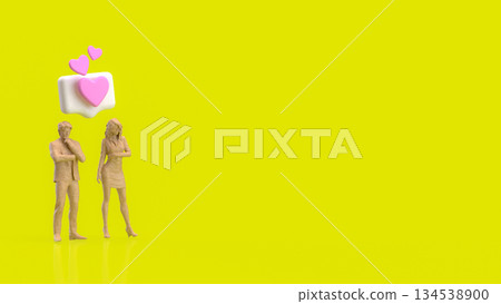Modern Relationship Communication Concept with Heart Message Icons 3d render. Modern Relationship Communication Concept with Heart Message Icons 3d render. 134538900