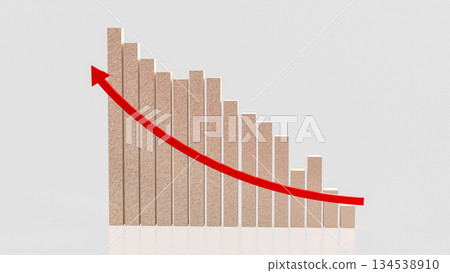 Economic Downtrend Bar Chart for Business concept 3d Rendering. Economic Downtrend Bar Chart for Business concept 3d Rendering. 134538910