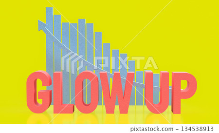 Motivational Glow Up Progress Concept 3d render. 134538913