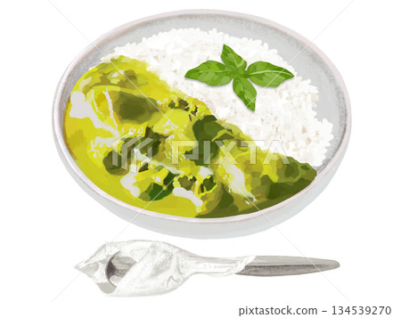 綠咖哩（用湯匙盛裝） 134539270