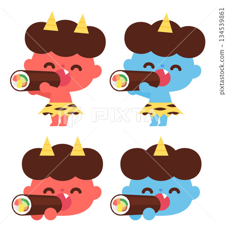 紅惡魔和藍惡魔吃 ehomaki 134539861