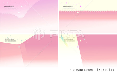 一組四張粉紅色和黃色漸層背景圖案,搭配蕾絲和波點裝飾,展現女性柔美氣質。 一組四張粉紅色和黃色漸層背景圖案,搭配蕾絲和波點裝飾,展現女性柔美氣質。 134540154