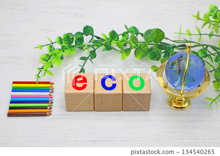Eco-friendly image: Blocks with the word "eco" written on them 134540265