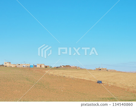 Morocco: View from the train window between Marrakech and Casablanca on a May morning 134540860