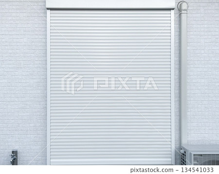 Lowered window shutters of a house Lowered window shutters of a house 134541033