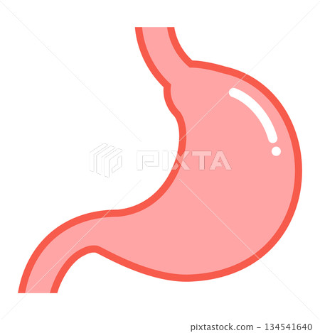簡單的胃部插圖，器官健康護理向量圖 134541640