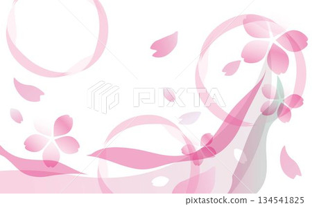 粉紅色柔和的櫻花背景插圖 134541825