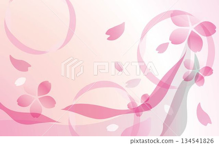 粉紅色柔和的櫻花背景插圖 134541826