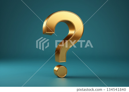 金色问号立体图标 134541840