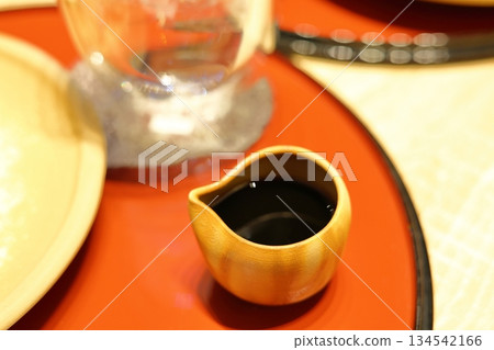 Sweet brown sugar syrup 134542166