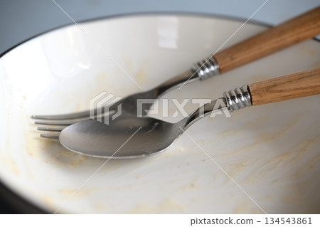 Plate after meals 134543861