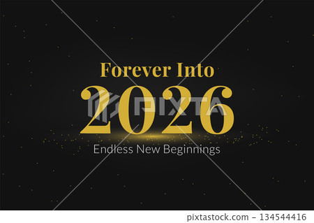 forever into 2026 elegant gold new year typography design 134544416