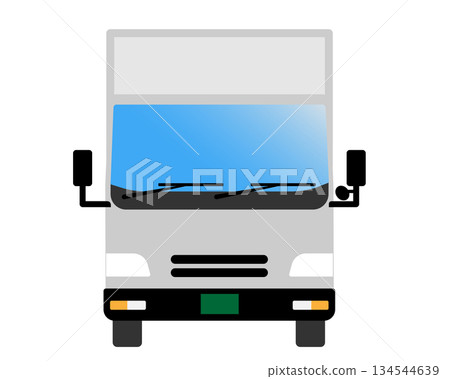 卡車正面圖（廂式車身，綠色車牌） 134544639