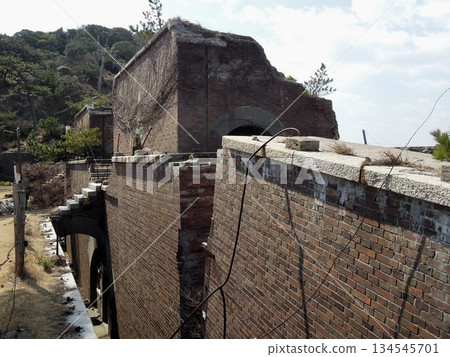 Battlefields of Tomogashima Island in Wakayama Prefecture and remains of a former Japanese military stronghold 134545701