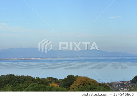 Ariake Sea with cracks in the seaweed as seen from the Saga Kaido Sign Observatory 134546666