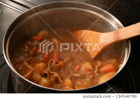 Freshly made curry roux in a pot 134546799