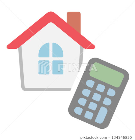house and calculator icon 134546830