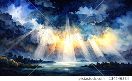 來自天空的美麗光芒 134546884