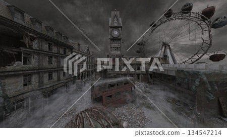 ruined city landscape ruined city landscape 134547214