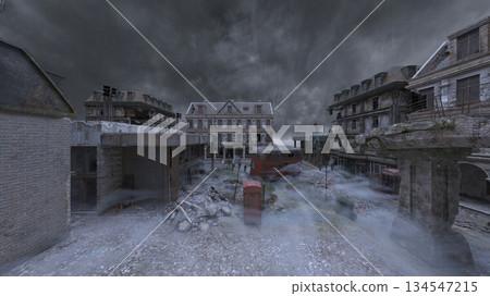 ruined city landscape ruined city landscape 134547215