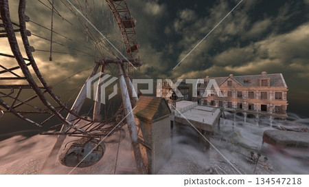 ruined city landscape ruined city landscape 134547218