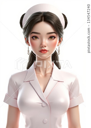 女性护士人物肖像 134547240