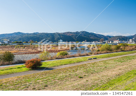 Winter at Katsuragawa River Park, Kyoto City Winter at Katsuragawa River Park, Kyoto City 134547261