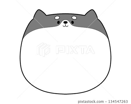 可愛的黑白柴犬相框 可愛的黑白柴犬相框 134547263
