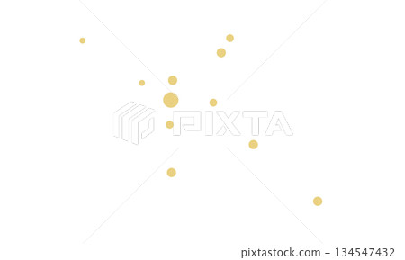 Gold-colored illustration of Aquila (stars only, no connecting lines) 134547432