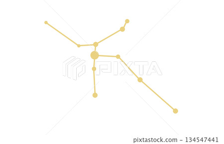 天鷹座線條的金色插圖 134547441