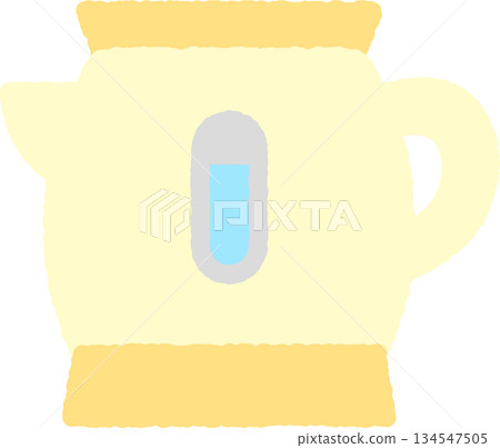 Hand-drawn icon illustration of an electric kettle 134547505