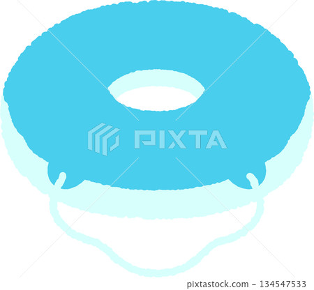 Simple hand-drawn icon illustration: swim ring Simple hand-drawn icon illustration: swim ring 134547533